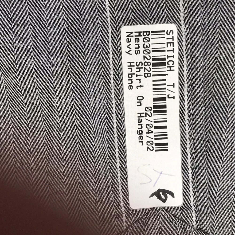 Ralph Lauren Button Down Shirt XXL Navy Herringbone Long Sleeve Pony 17.5 36/37 - Picture 10 of 10